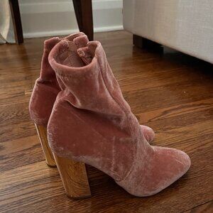 Aldo Pink Velour with Gold Colour Heel, Size 6.5